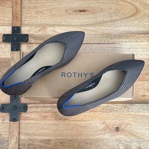 Rothy's Black and Brown Herringbone Flats